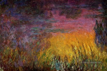Coucher de soleil à moitié Claude Monet Peinture à l'huile